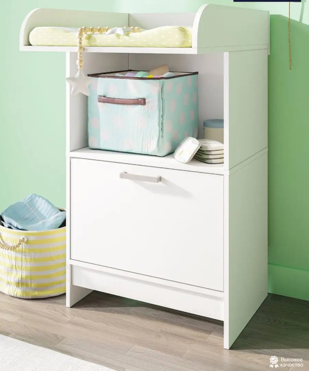 Детский пеленальный комод Комод пеленальный Лилу-2, для вещей и игрушек, 60.2x65.8x103 см, белый