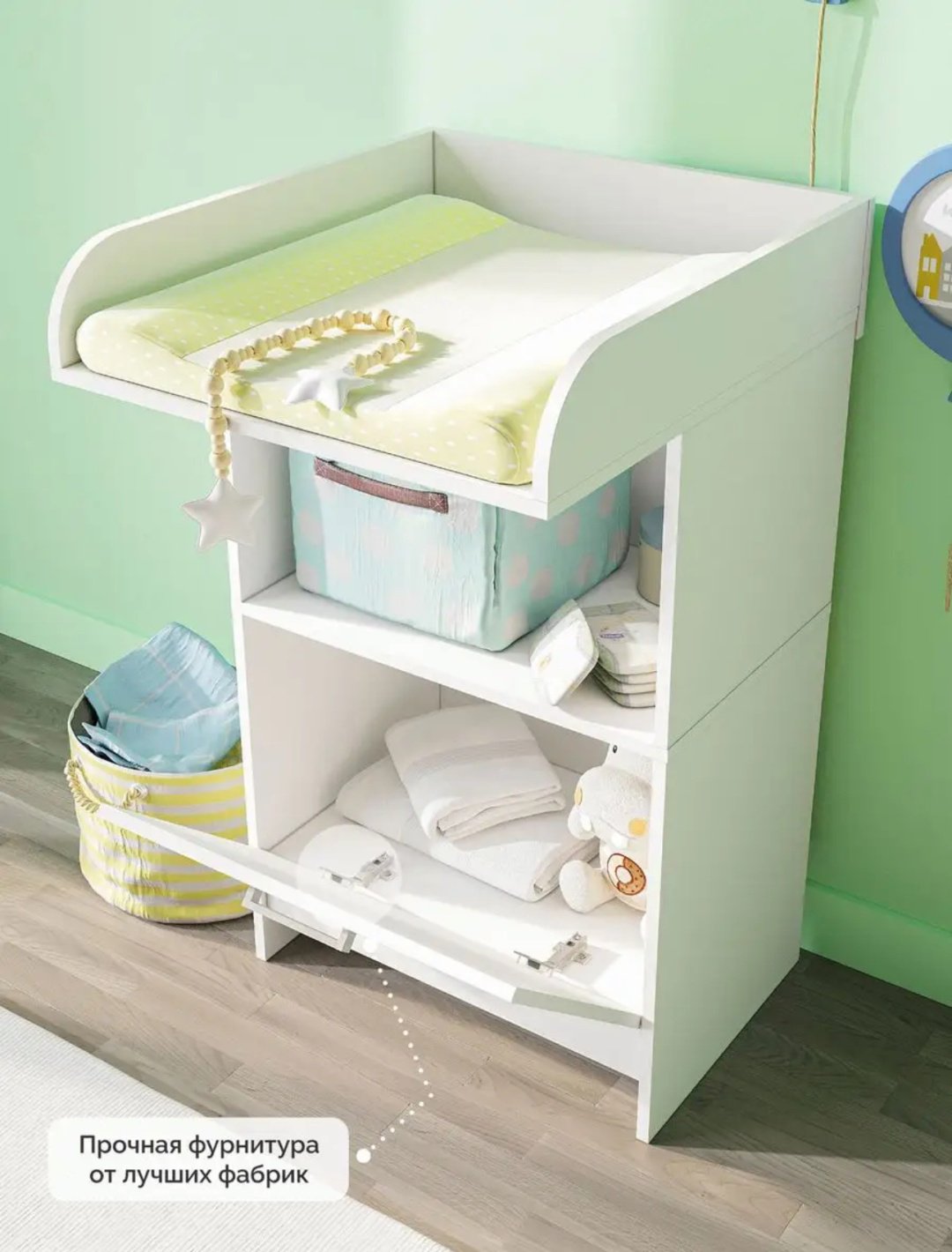 Детский пеленальный комод Комод пеленальный Лилу-2, для вещей и игрушек, 60.2x65.8x103 см, белый