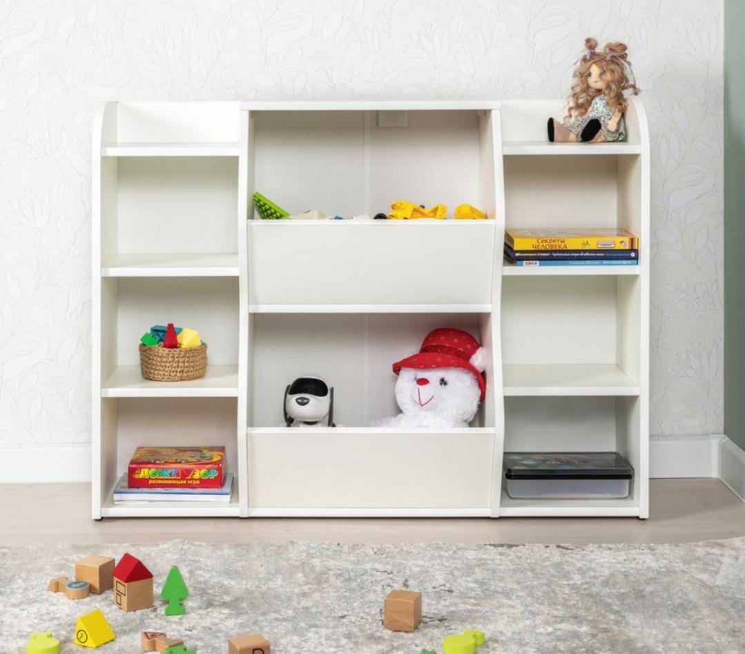Детский стеллаж, 104x32x76 см, белый