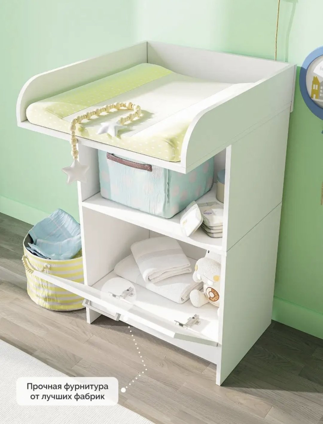 Детский пеленальный комод Лилу-2, 60x40x103 см, белый