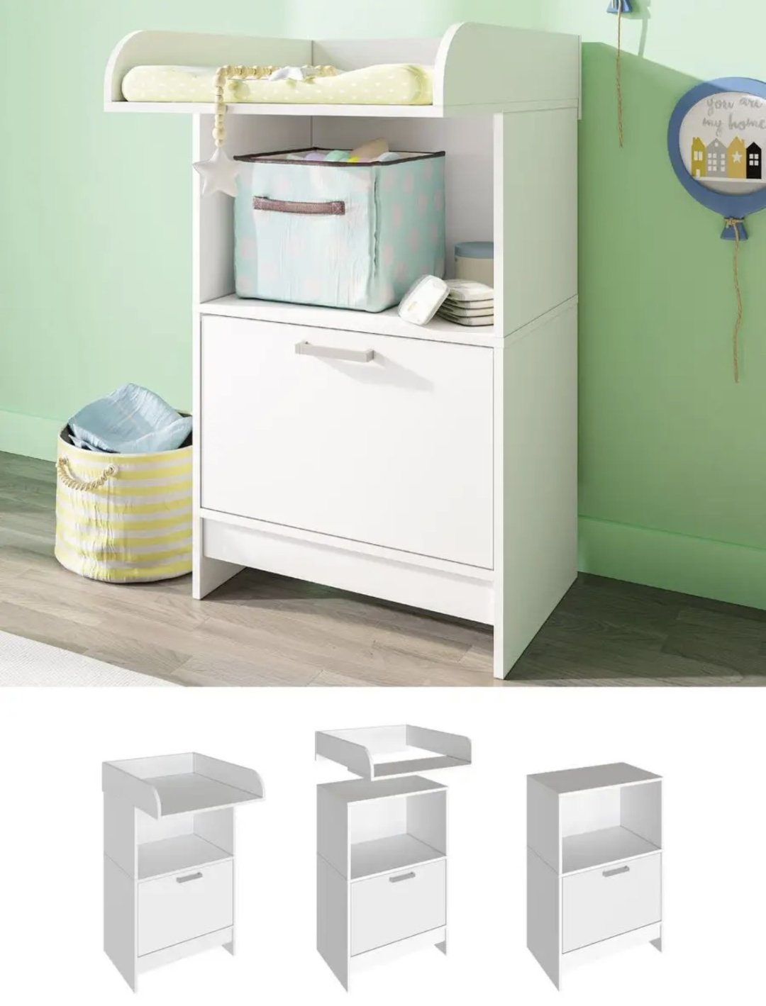 Детский пеленальный комод Лилу-2, 60x40x103 см, белый