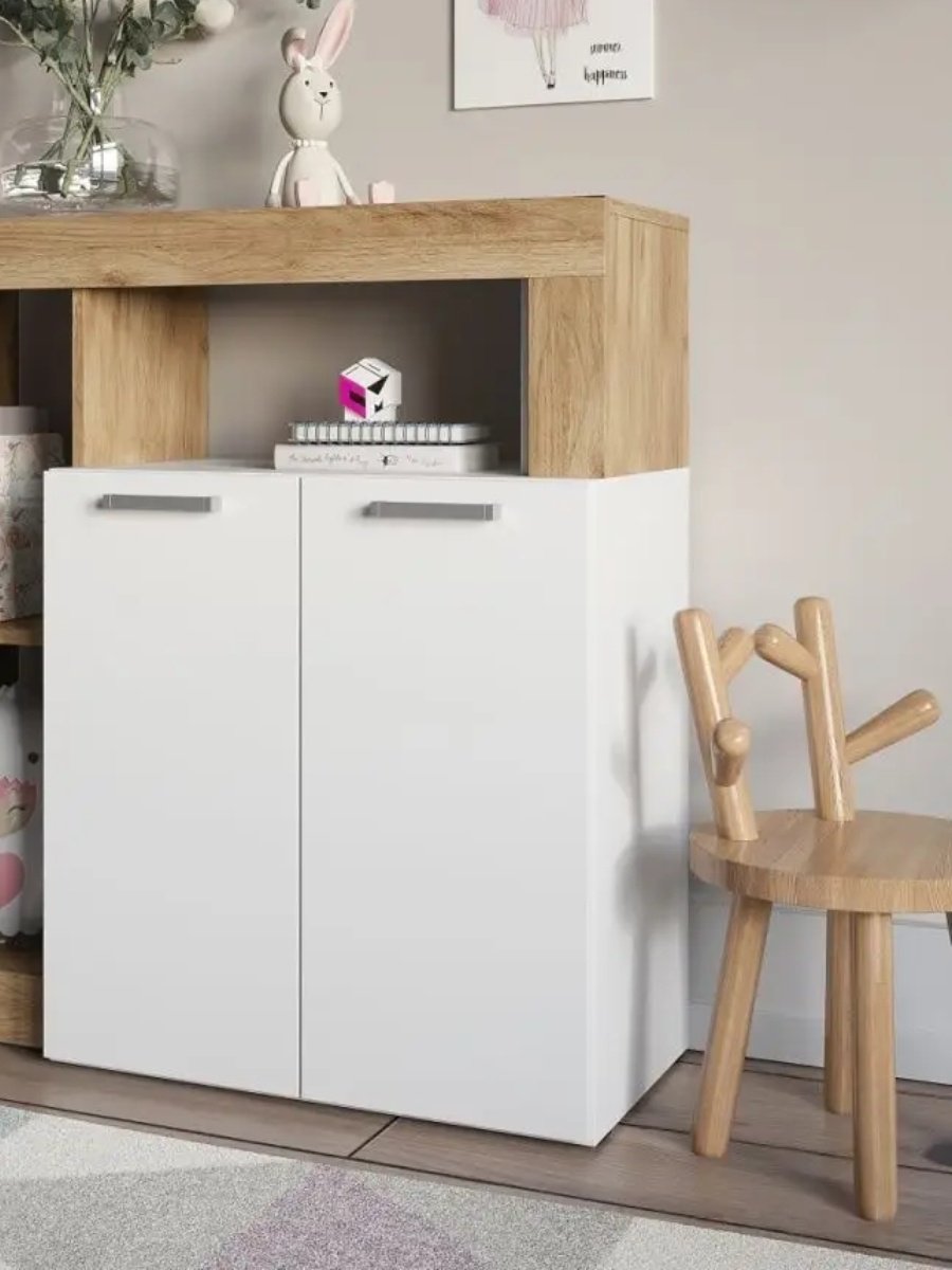 Детский комод комфорт, 88x32x91 см, белый, золотистый