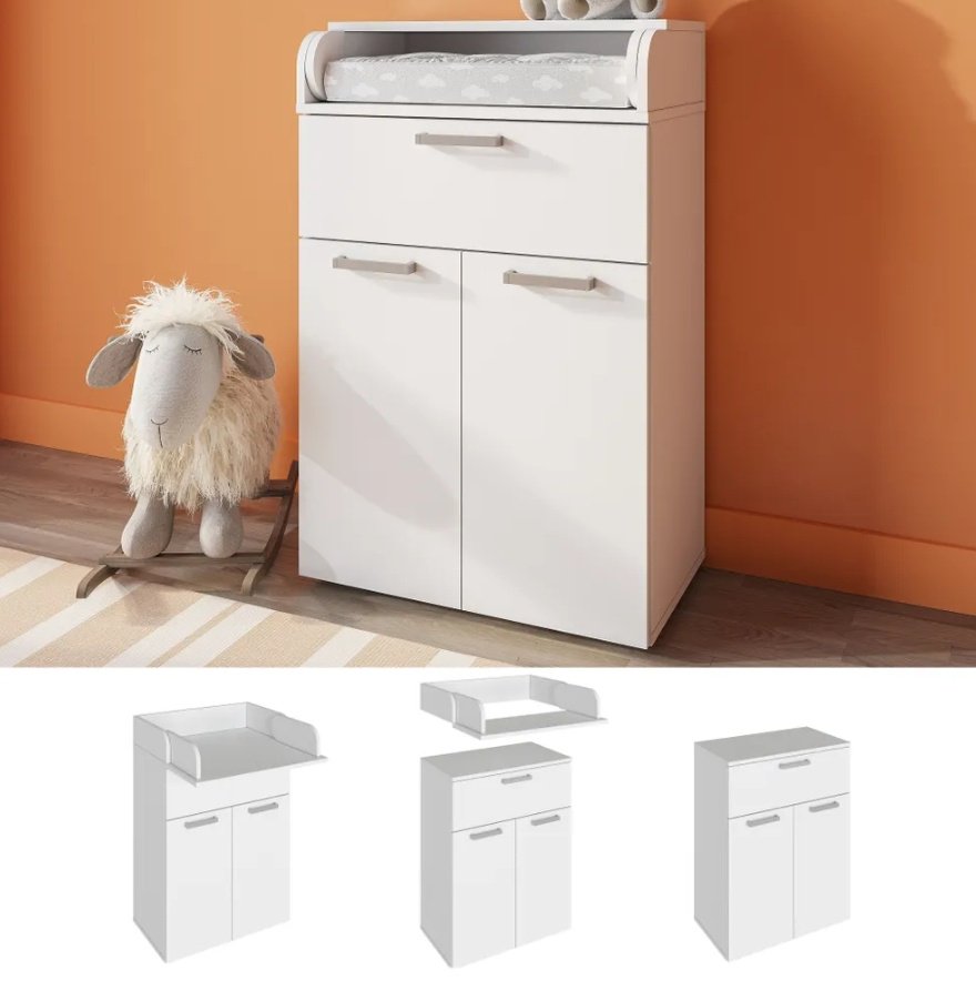 Детский пеленальный комод Фиеста, 60x35x94 см, белый