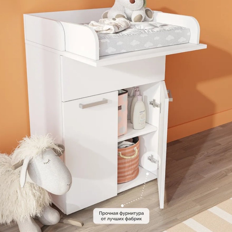Детский пеленальный комод Фиеста, 60x35x94 см, белый