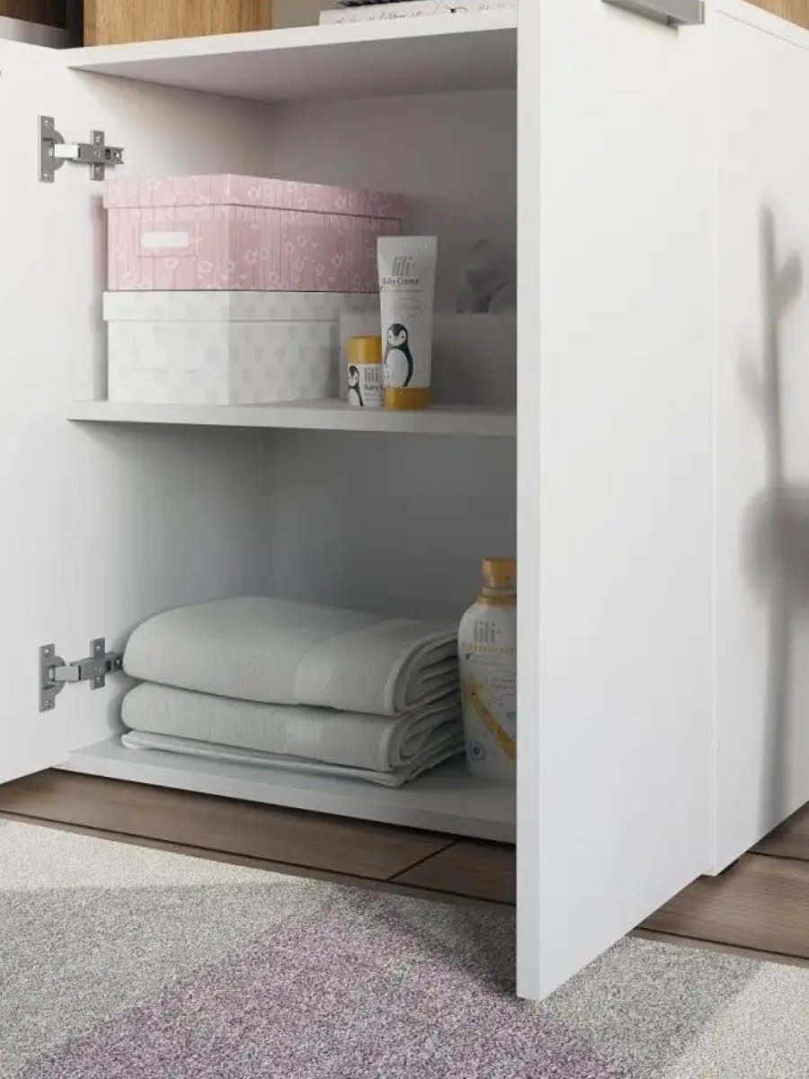 Детский комод комфорт, 88x32x91 см, белый, золотистый