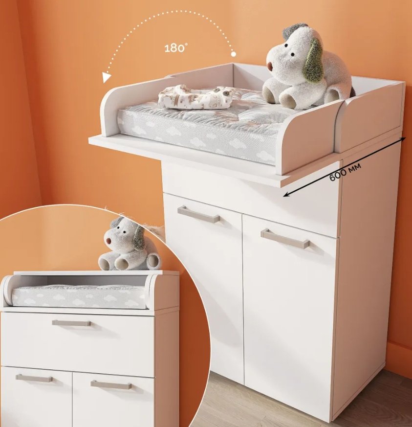 Детский пеленальный комод Фиеста, 60x35x94 см, белый