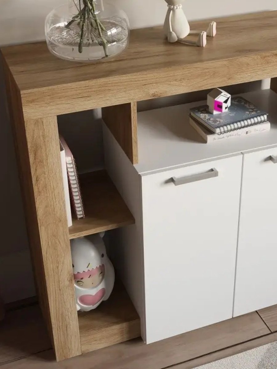 Детский комод комфорт, 88x32x91 см, белый, золотистый