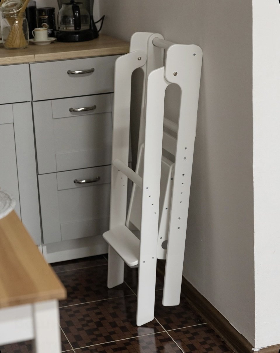 Растущий стульчик Башня Монтессори, фанера, 41x58x92 см, белый