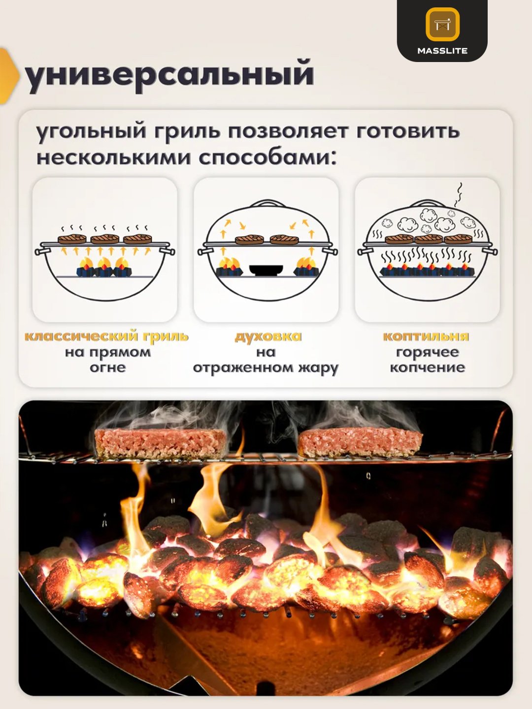 MassLite барбекю, гриль DD-001190, сталь купить,NaN