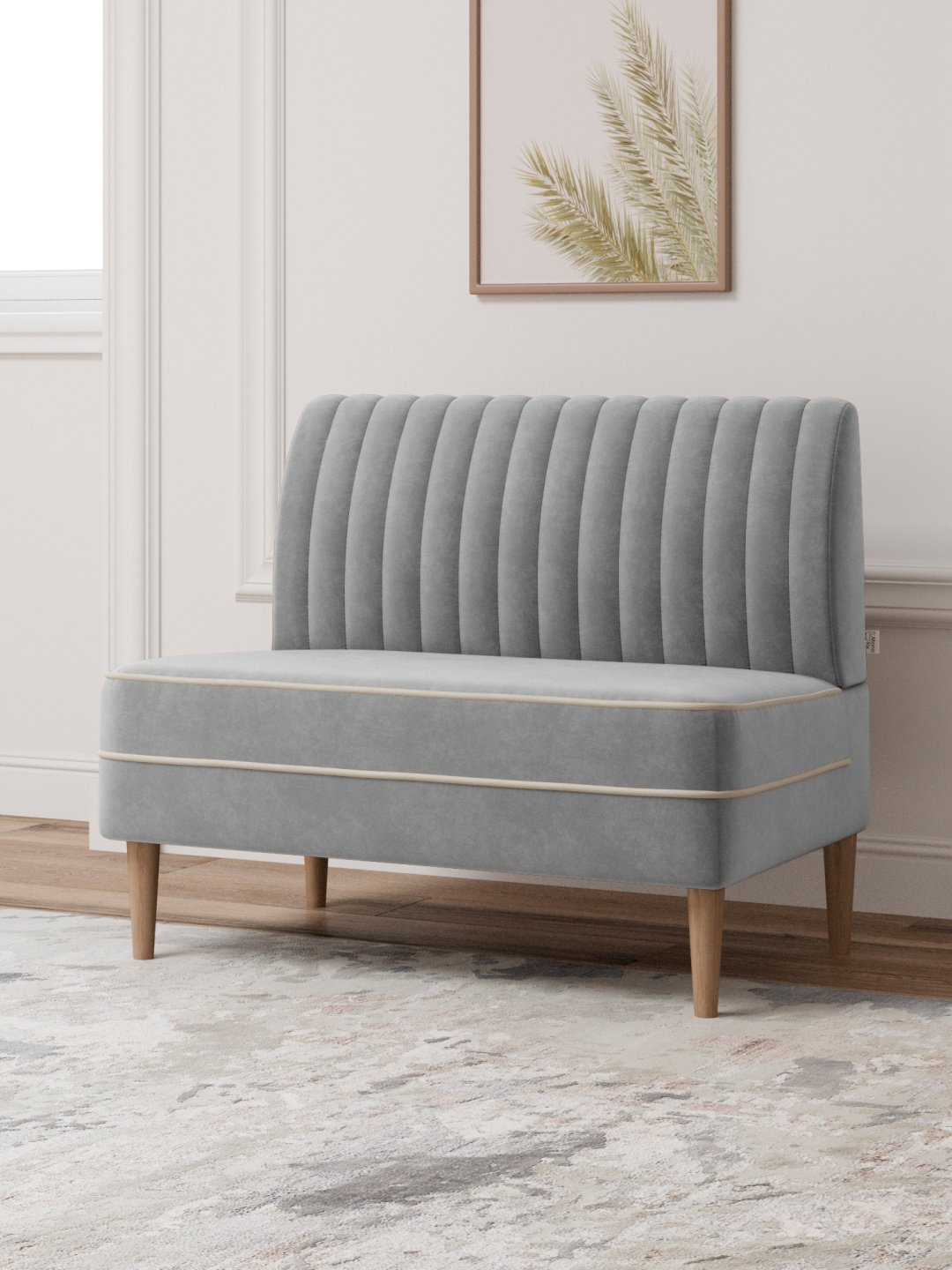 Мини-диван MONOFIX АММА, 100х61 см, обивка велюр, светло серый купить,NaN