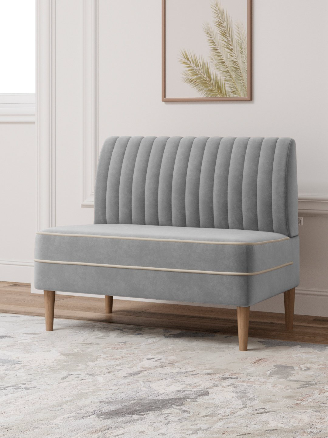 Мини-диван MONOFIX АММА, 100х61 см, обивка велюр, светло серый купить,NaN
