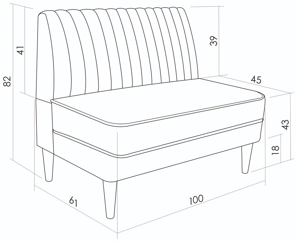 Мини-диван MONOFIX АММА, 100х61 см, обивка велюр, светло серый купить,NaN