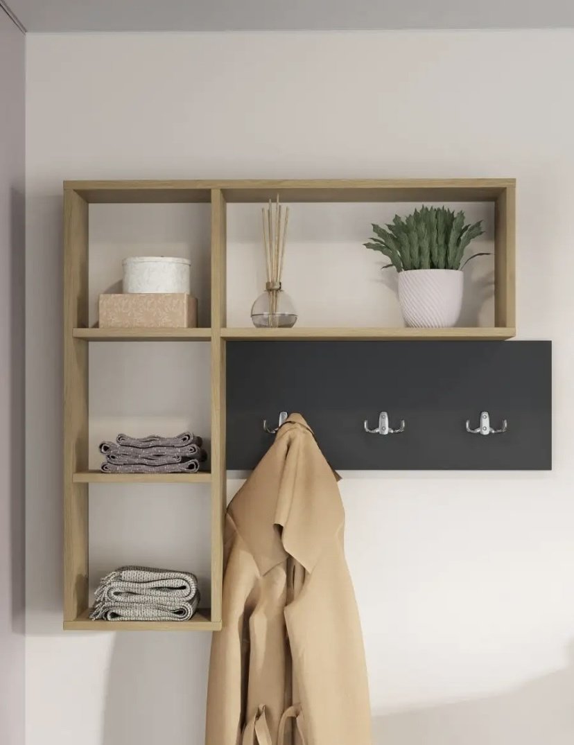 Вешалка настенная Капри, ЛДСП, 84x78 см, светло-коричневый купить,NaN