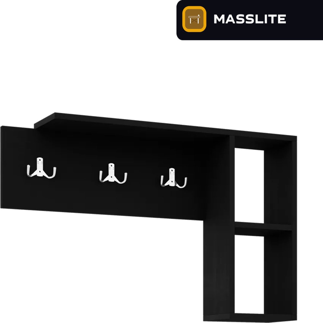 Вешалка настенная MassLite ZHM-000025, ЛДСП, 83.8x52.8 см, черный купить,NaN