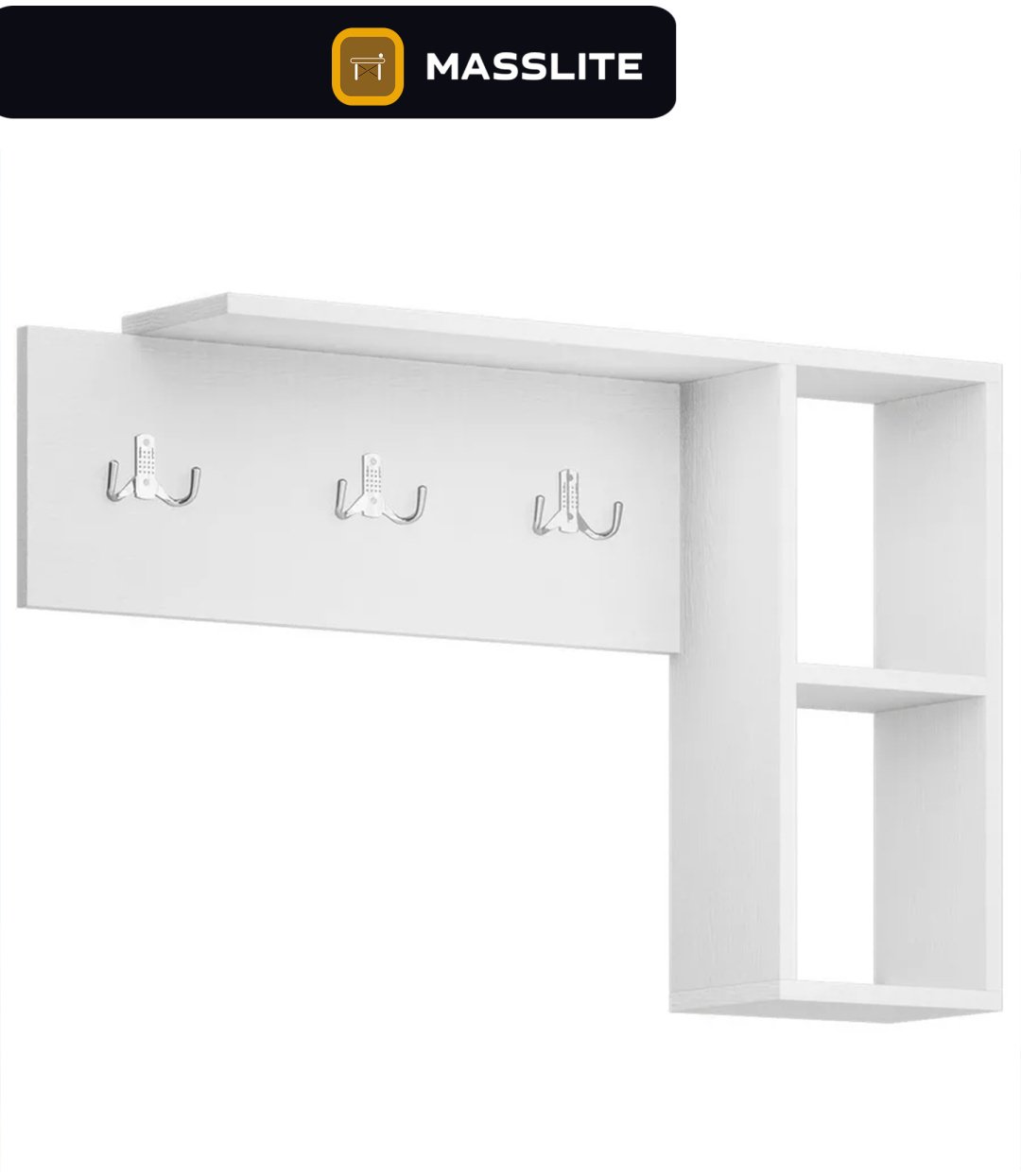 Вешалка настенная MassLite ZHM-000022, ЛДСП, 83.8x52.8 см, белый купить,NaN
