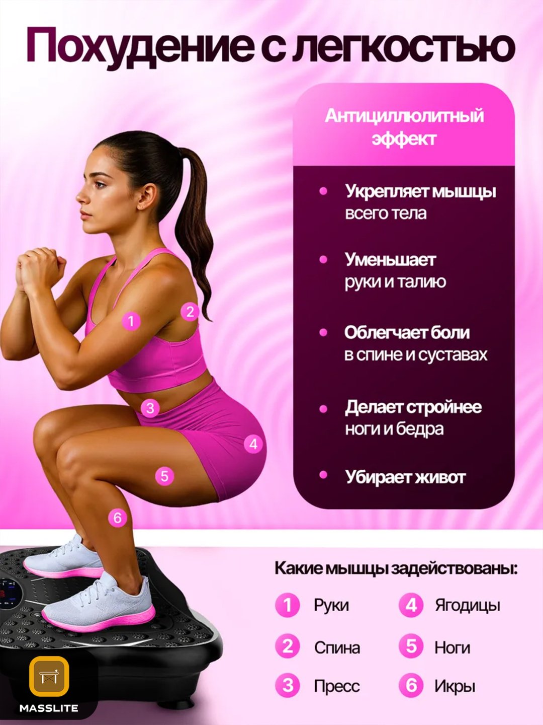 Виброплатформа MassLite горизонтальная