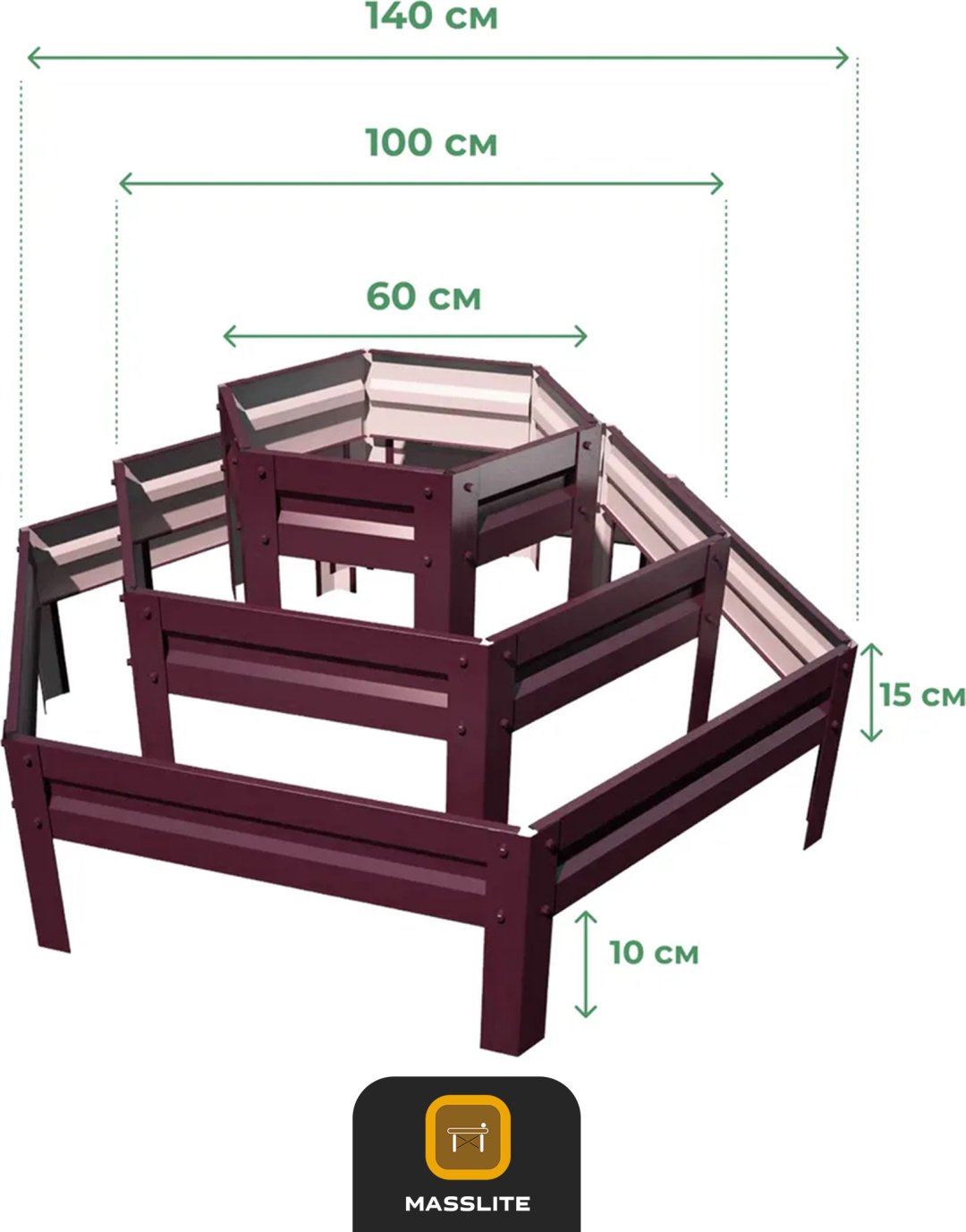 MassLite клумба DD-001495 красный