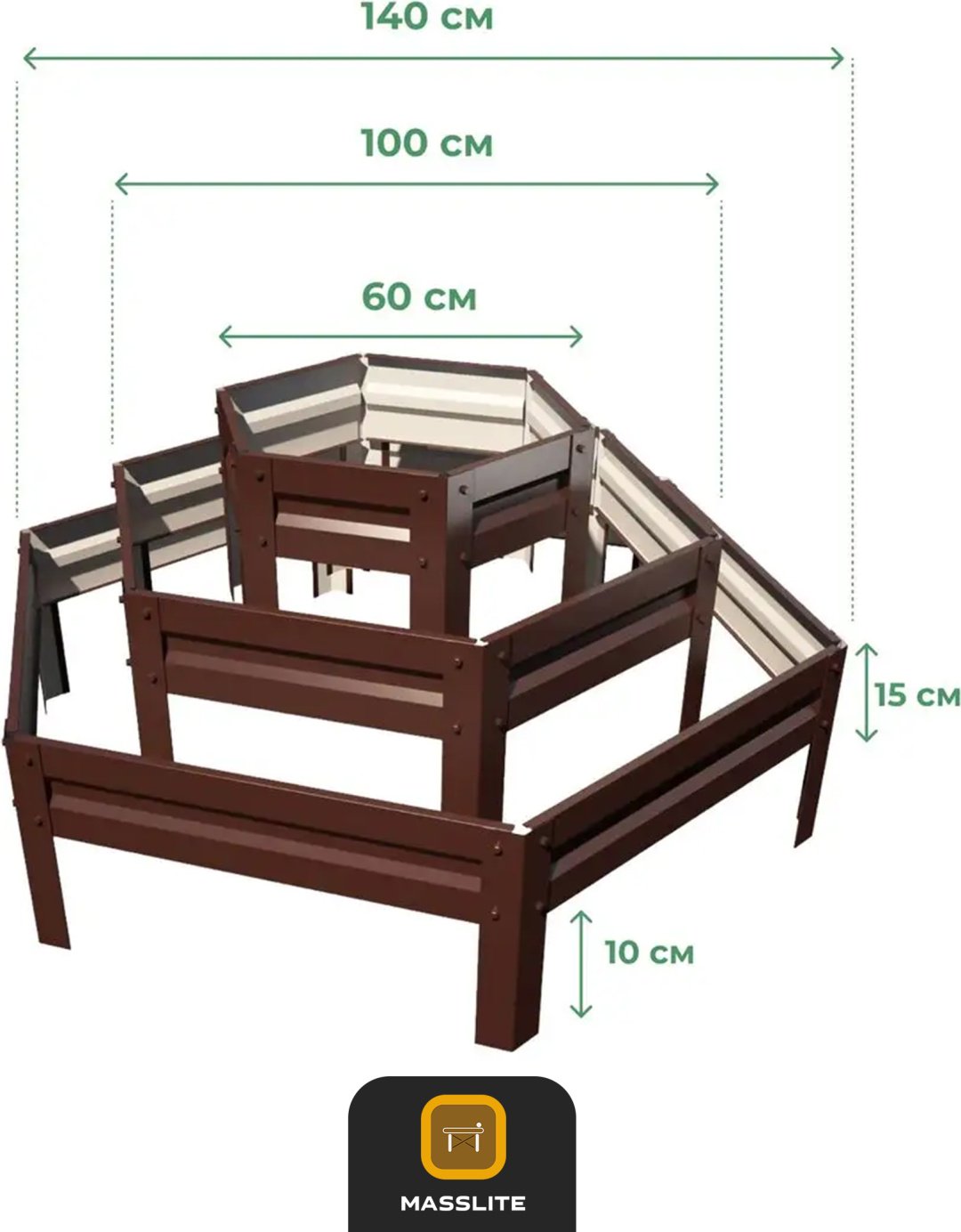 MassLite грядка DD-001493 коричневый