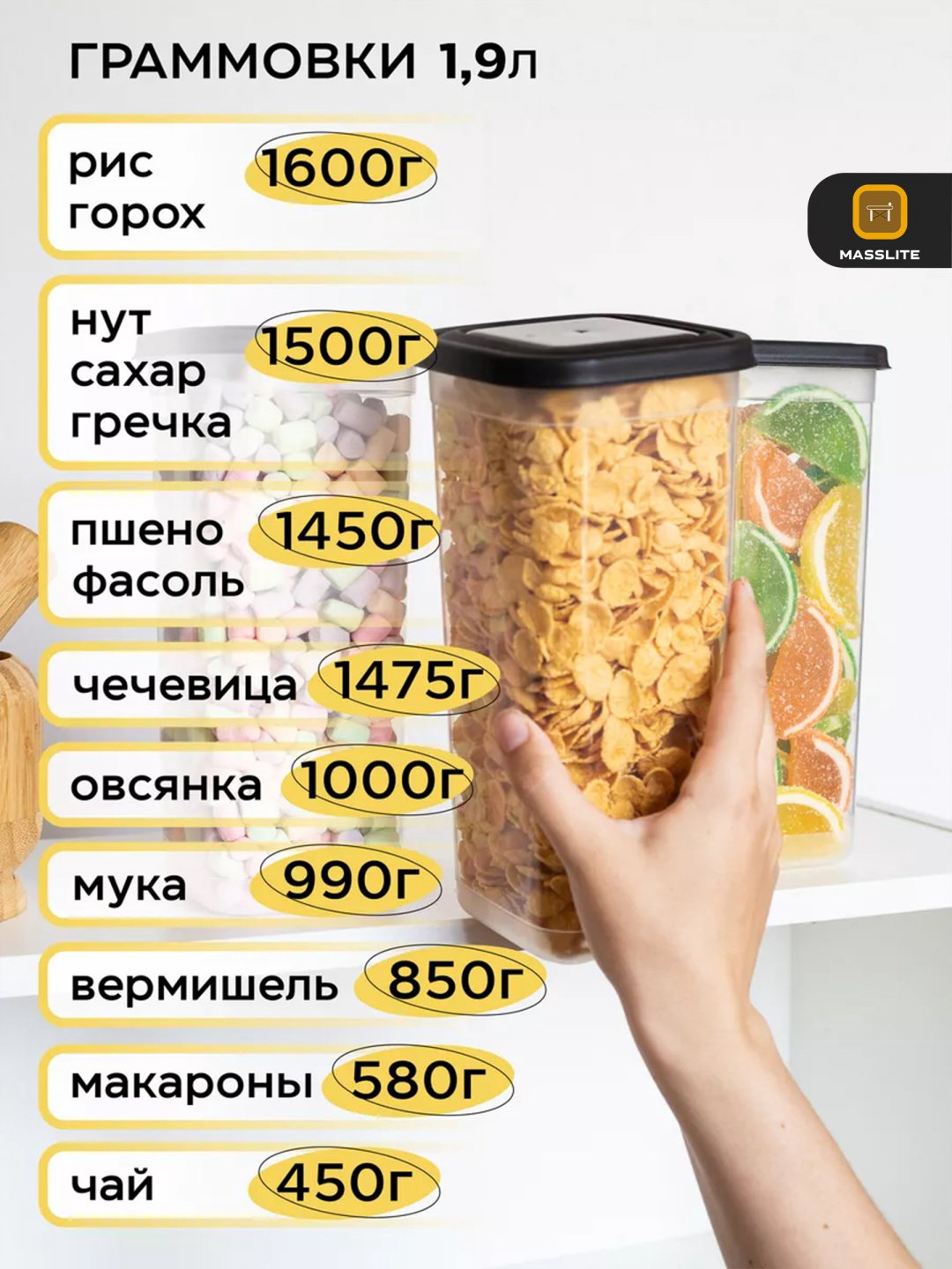 MassLite набор контейнеров DD-000168, пластик купить,NaN