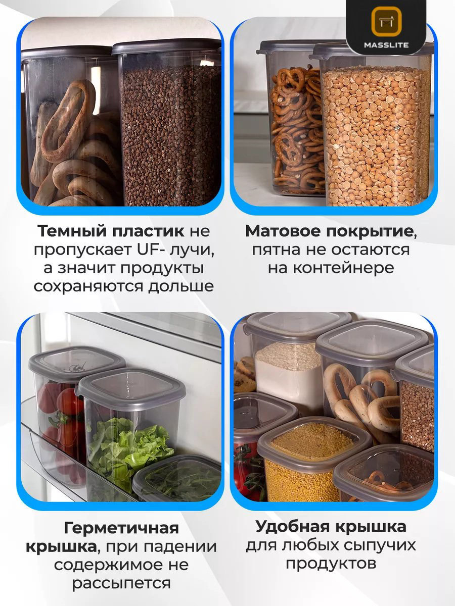 MassLite набор контейнеров МС-100027, пластик купить,NaN