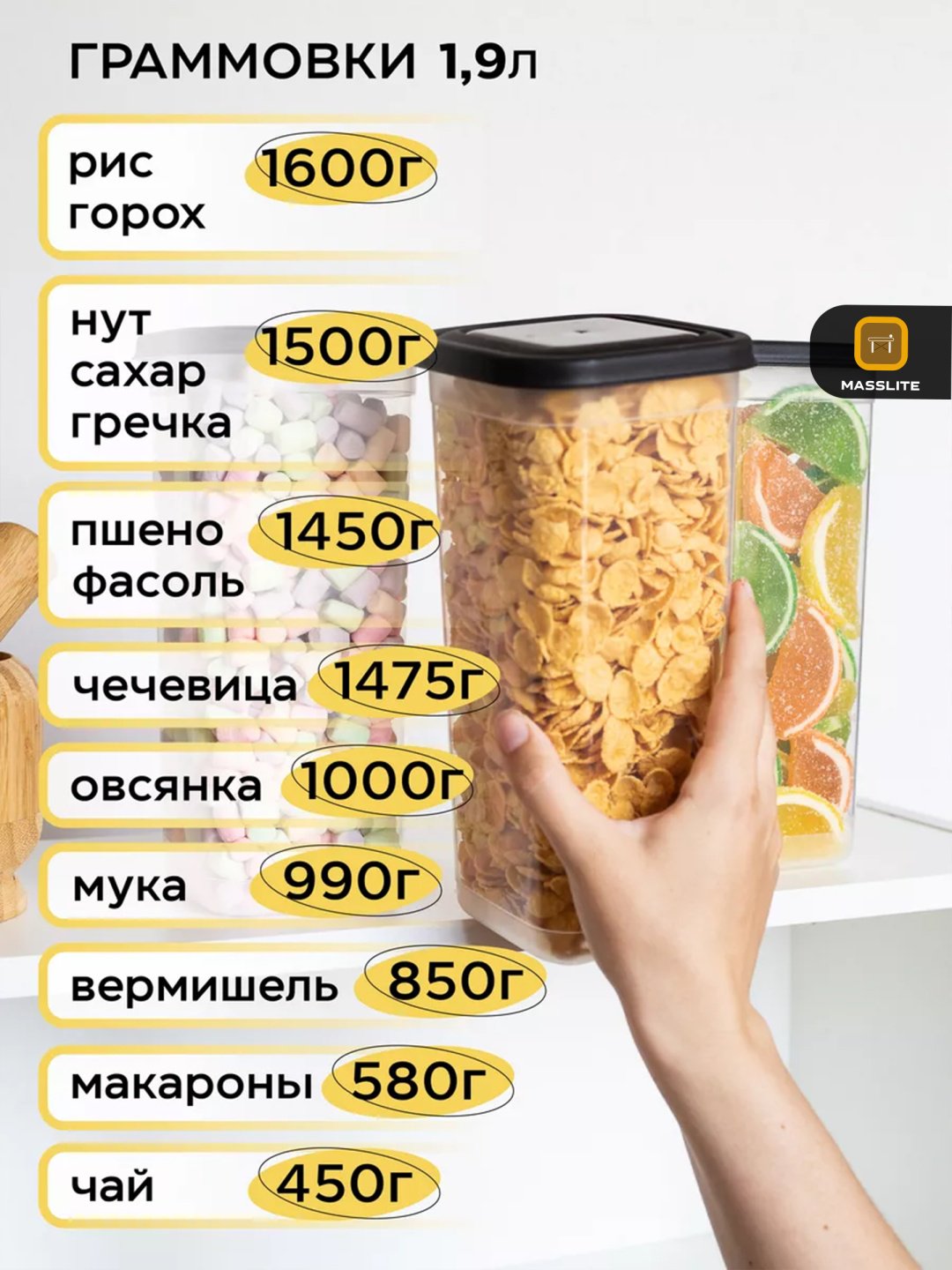 MassLite набор контейнеров DD-000283, пластик купить,NaN