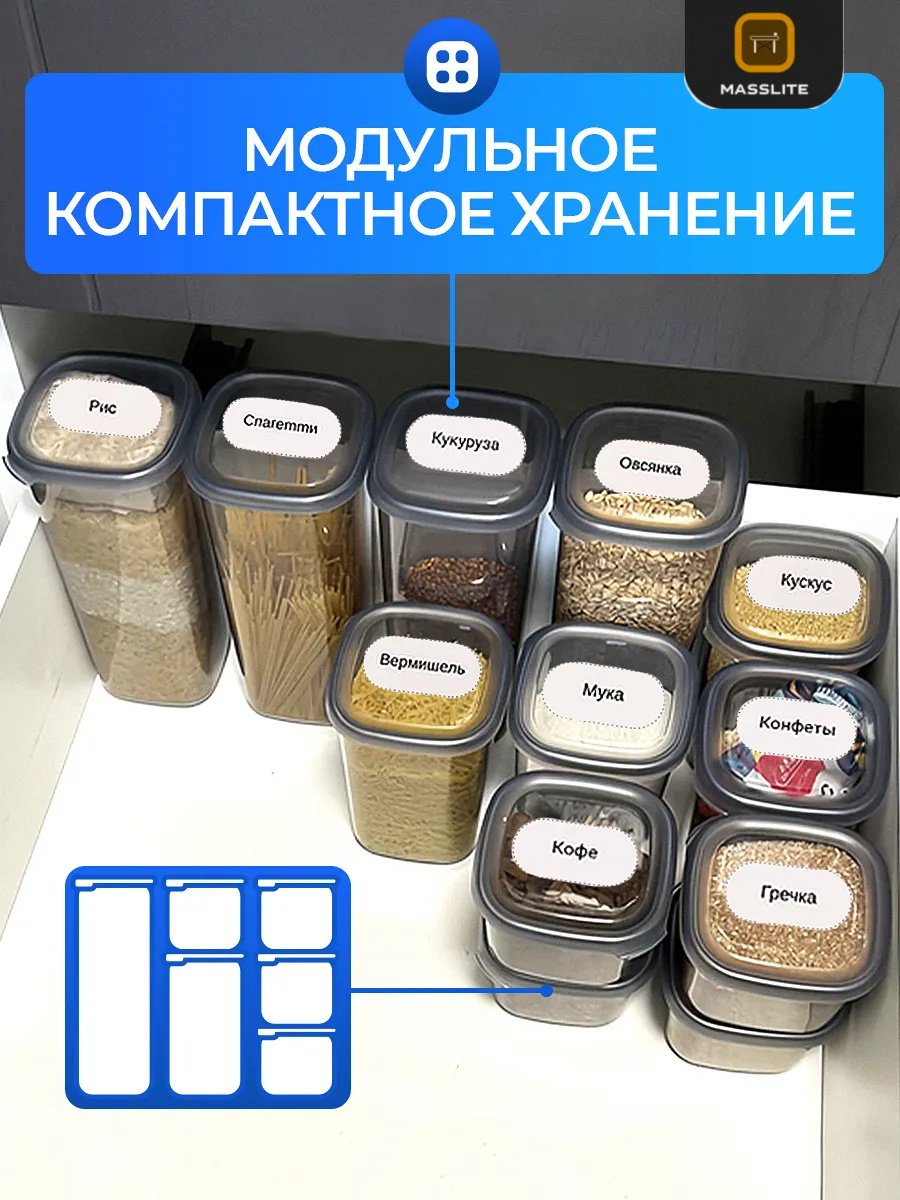 MassLite набор контейнеров МС-100025, пластик купить,NaN