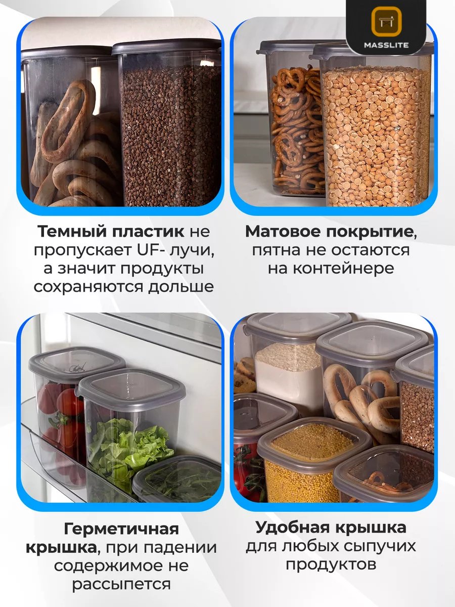 MassLite набор контейнеров МС-100025, пластик купить,NaN