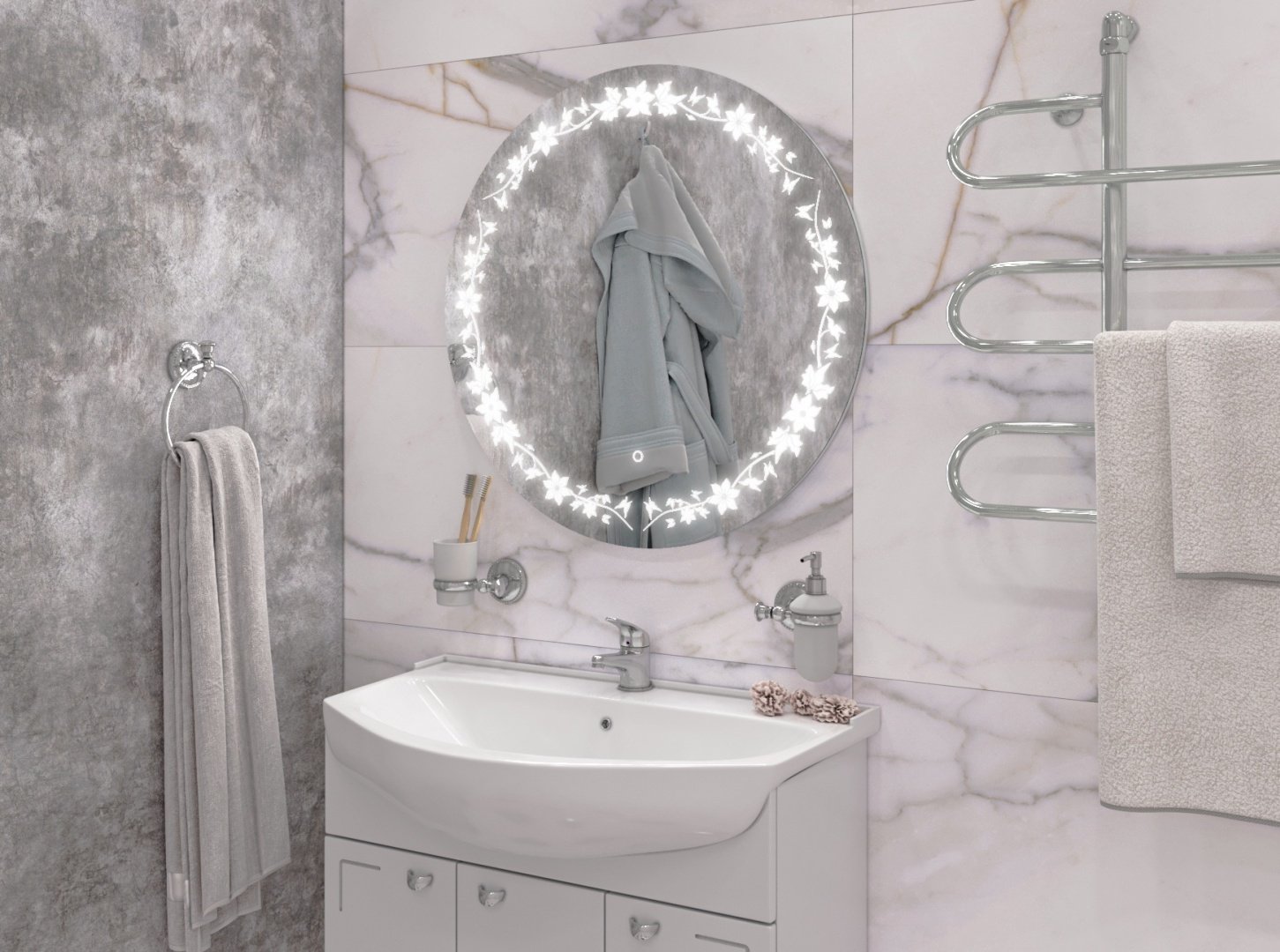 Зеркало настенное Домино Амстердам 70x70см купить,42300