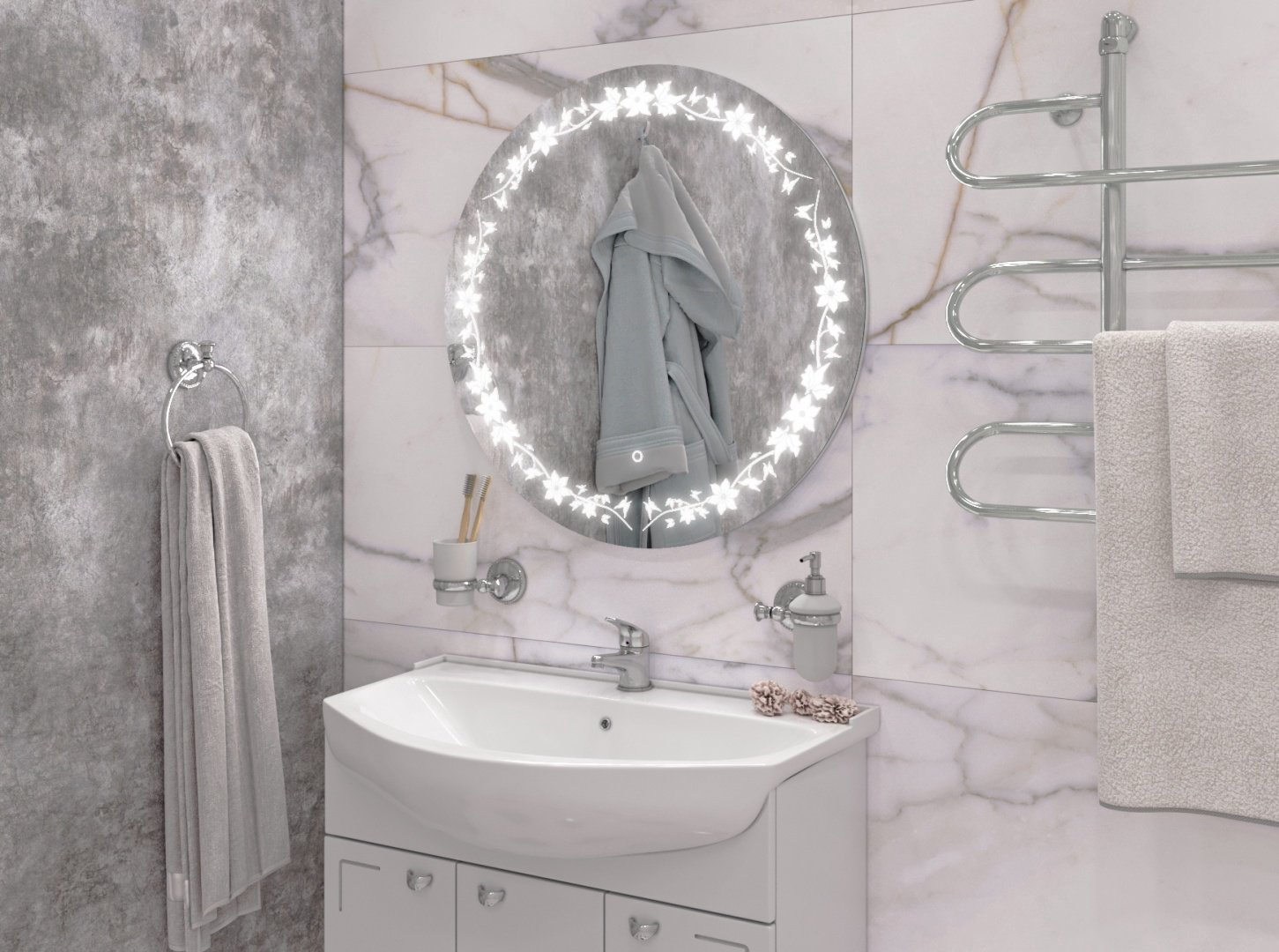 Зеркало настенное Домино Амстердам 70x70см купить,42300