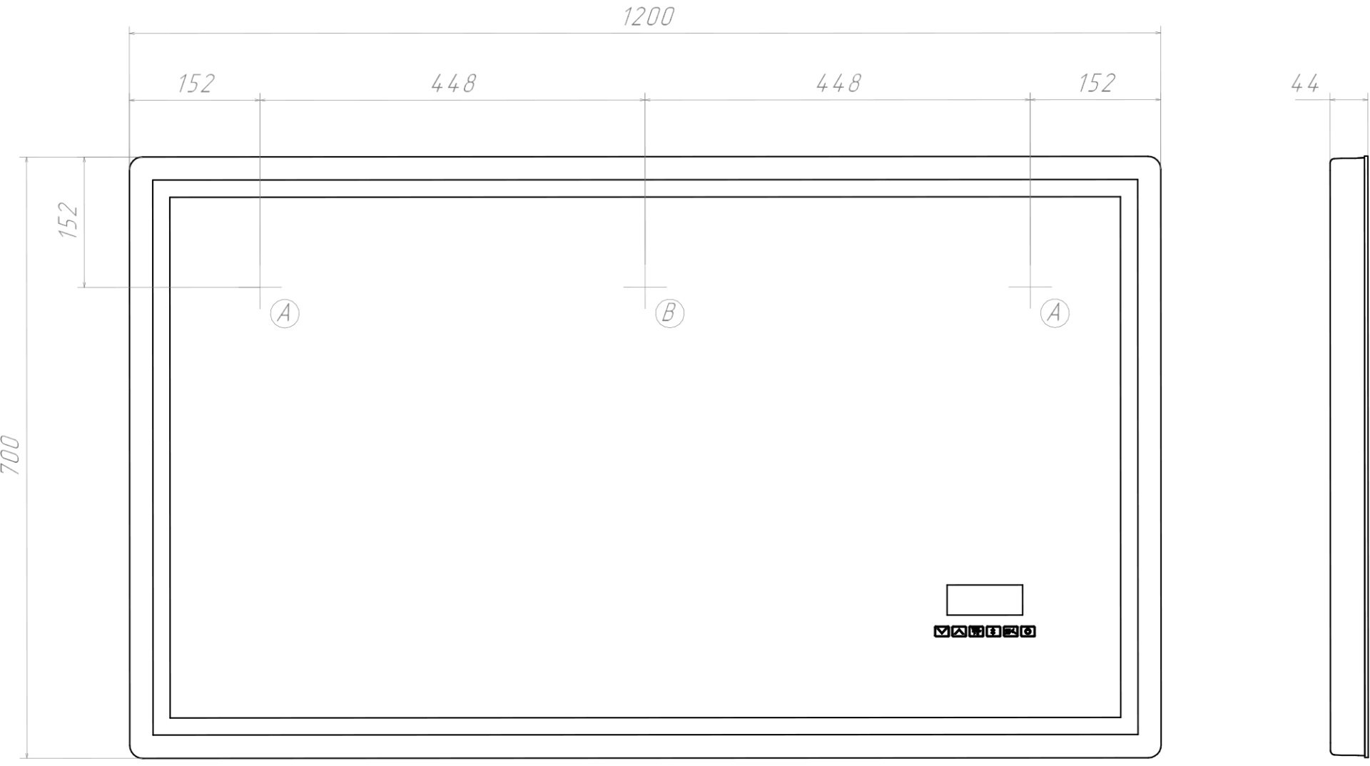 Зеркало настенное KABINKA.KZ 120x70см купить,235004