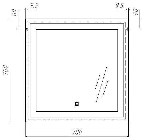 Зеркало настенное Домино 70x70 см купить,NaN