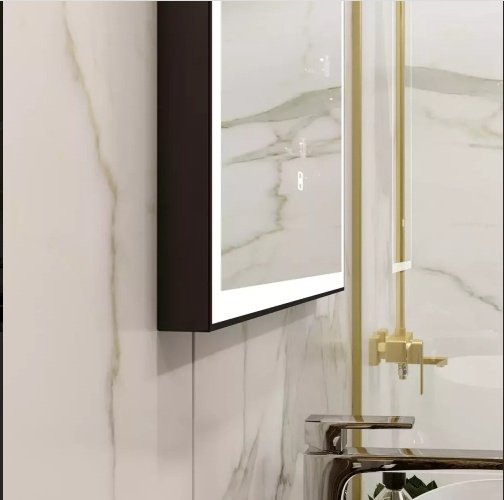 Зеркало настенное Континент Frame Black LED 100x70см купить,129536
