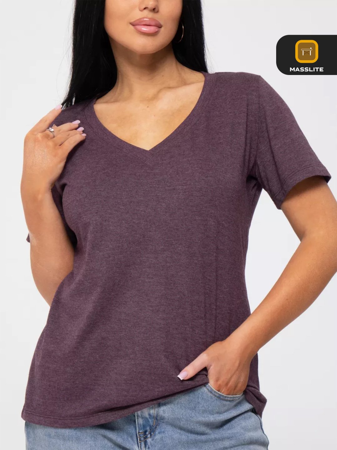 Футболка MassLite однотонный фиолетовый купить,NaN