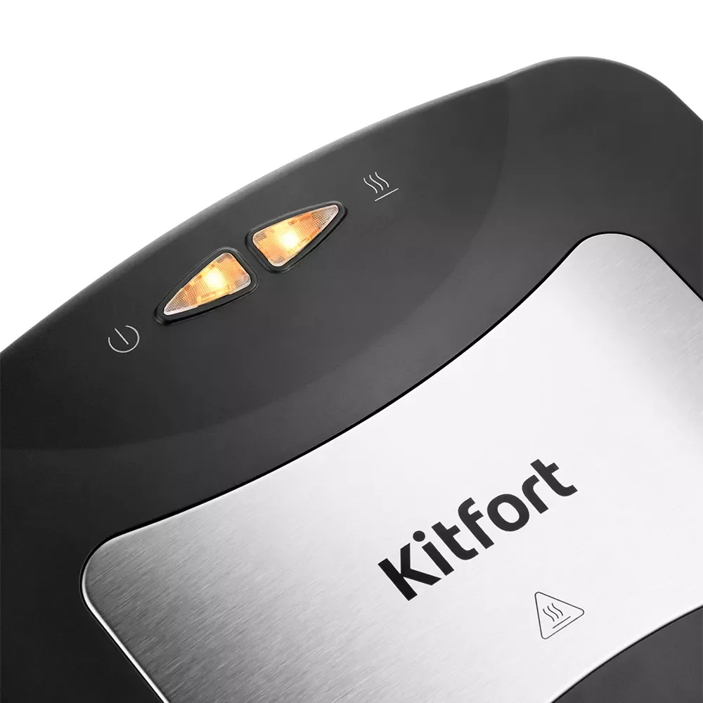 Вафельница Kitfort KT-1660 черно-серебристая купить,0