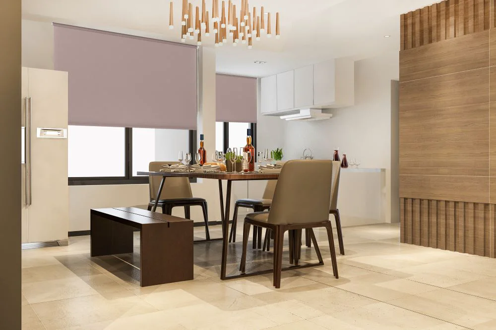 Рулонная штора Franc Gardiner Shantung 140х175см розовая