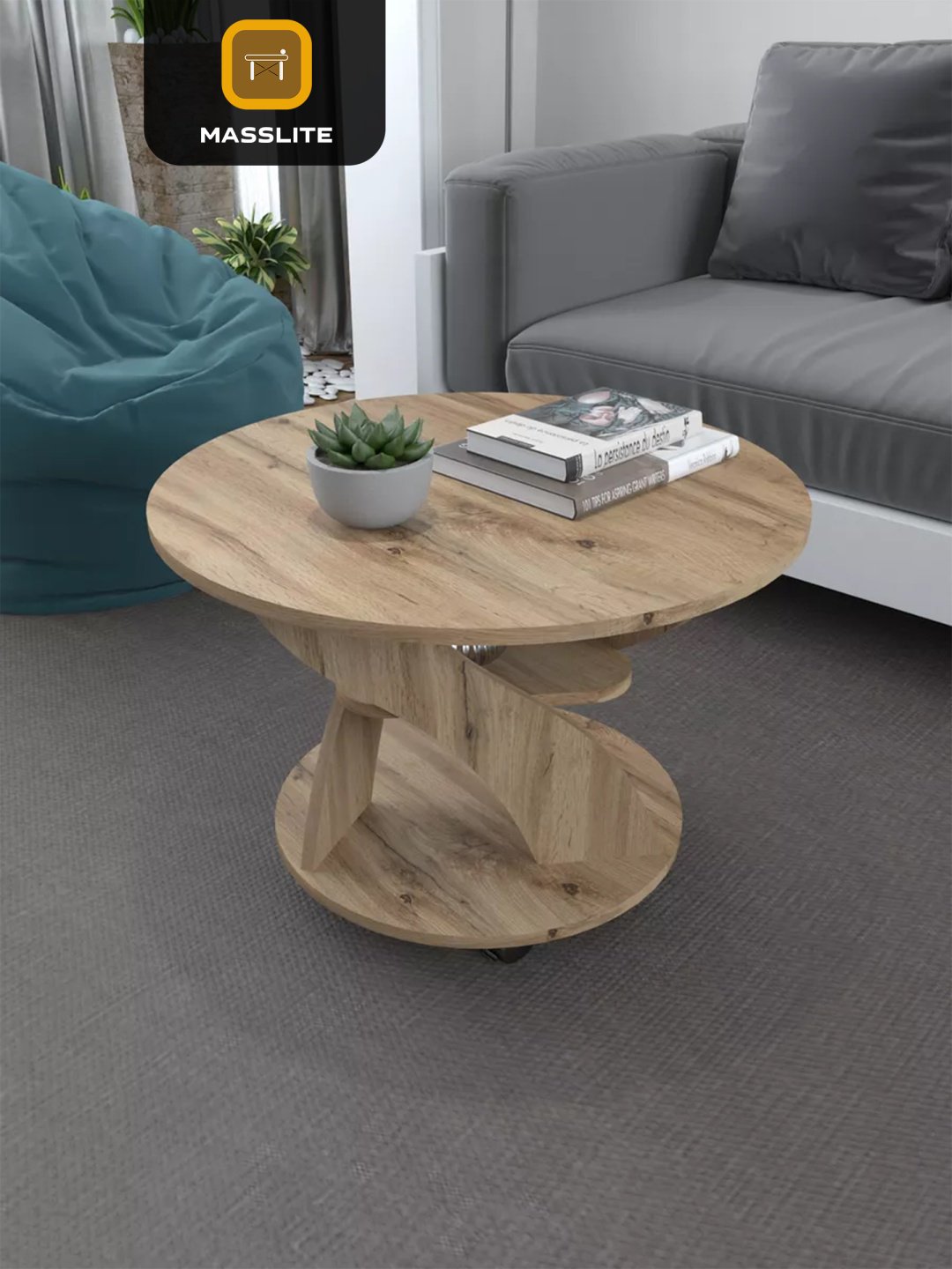 Журнальный столик MassLite DD-000918, 70x70x49.5 см, светло-коричневый купить,NaN