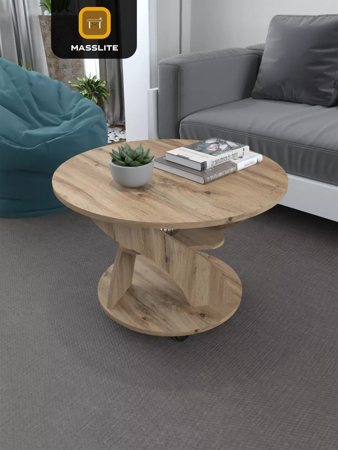 Журнальный столик MassLite DD-000918, 70x70x49.5 см, светло-коричневый купить,NaN