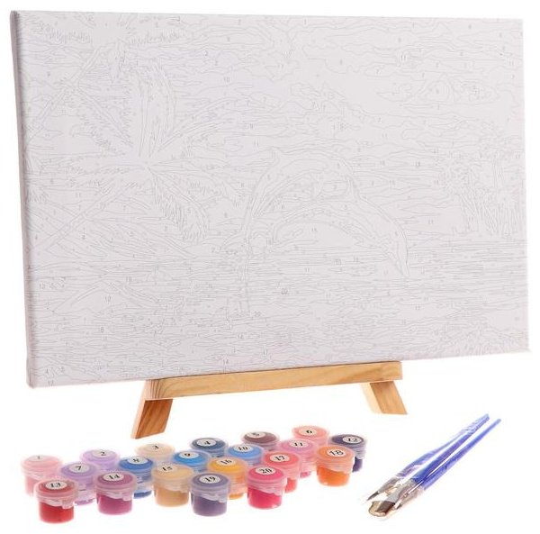 Картина Школа талантов Игра дельфинов 30 см x 20 см