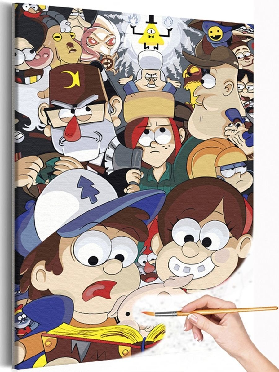 Картина Живопись по номерам Гравити Фолз персонажи Герои Gravity Falls холст на подрамнике 40x60 см купить,NaN