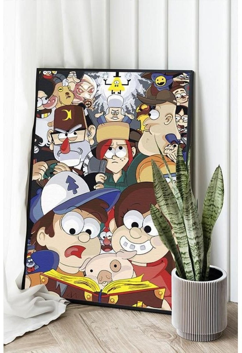 Картина Живопись по номерам Гравити Фолз персонажи Герои Gravity Falls холст на подрамнике 40x60 см купить,NaN