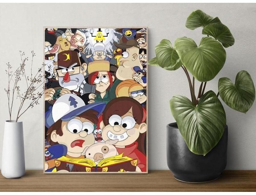 Картина Живопись по номерам Гравити Фолз персонажи Герои Gravity Falls холст на подрамнике 40x60 см купить,NaN