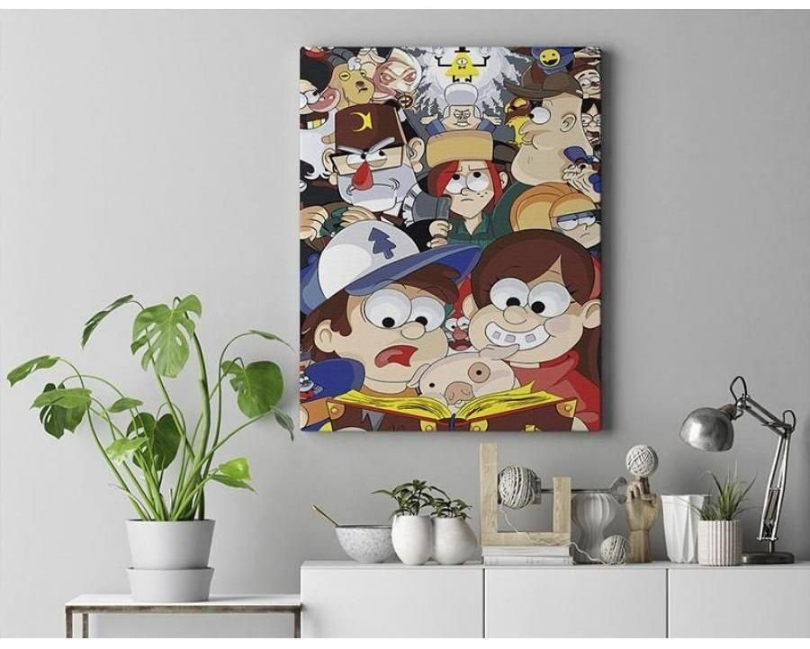 Картина Живопись по номерам Гравити Фолз персонажи Герои Gravity Falls холст на подрамнике 40x60 см купить,NaN