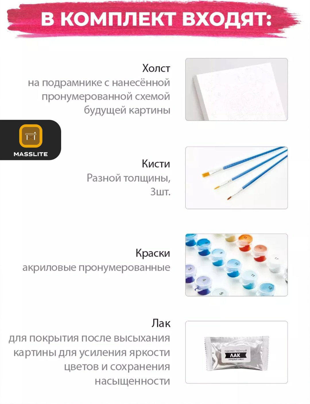 Картина MassLite Огненный Лев холст на подрамнике 40x50 см купить,NaN