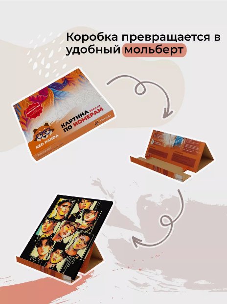 Картина Red Panda Ateez K-pop 44265943390 холст на подрамнике 30x40 см купить,NaN