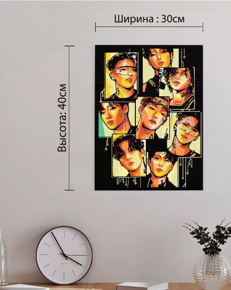 Картина Red Panda Ateez K-pop 44265943390 холст на подрамнике 30x40 см купить,NaN