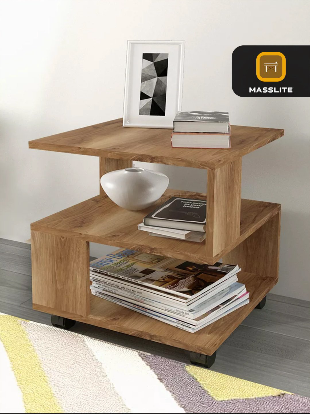 Журнальный столик MassLite DD-000814, 45x45x46.5 см, коричневый купить,NaN