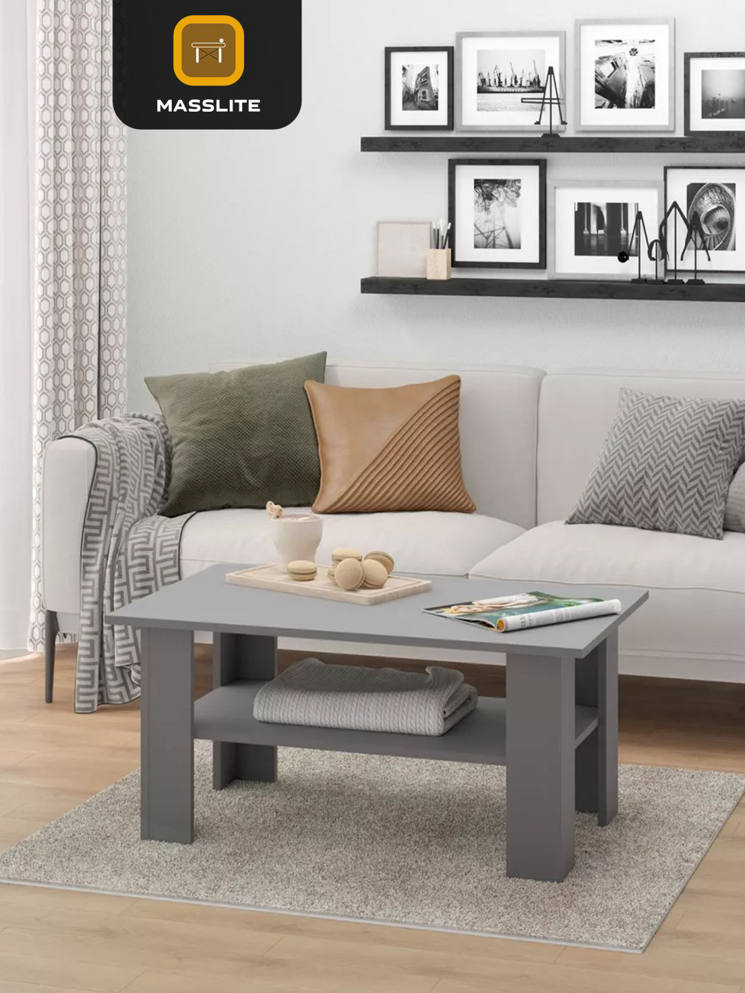 Журнальный столик MassLite DD-000920, 55x90x43 см, графит купить,NaN