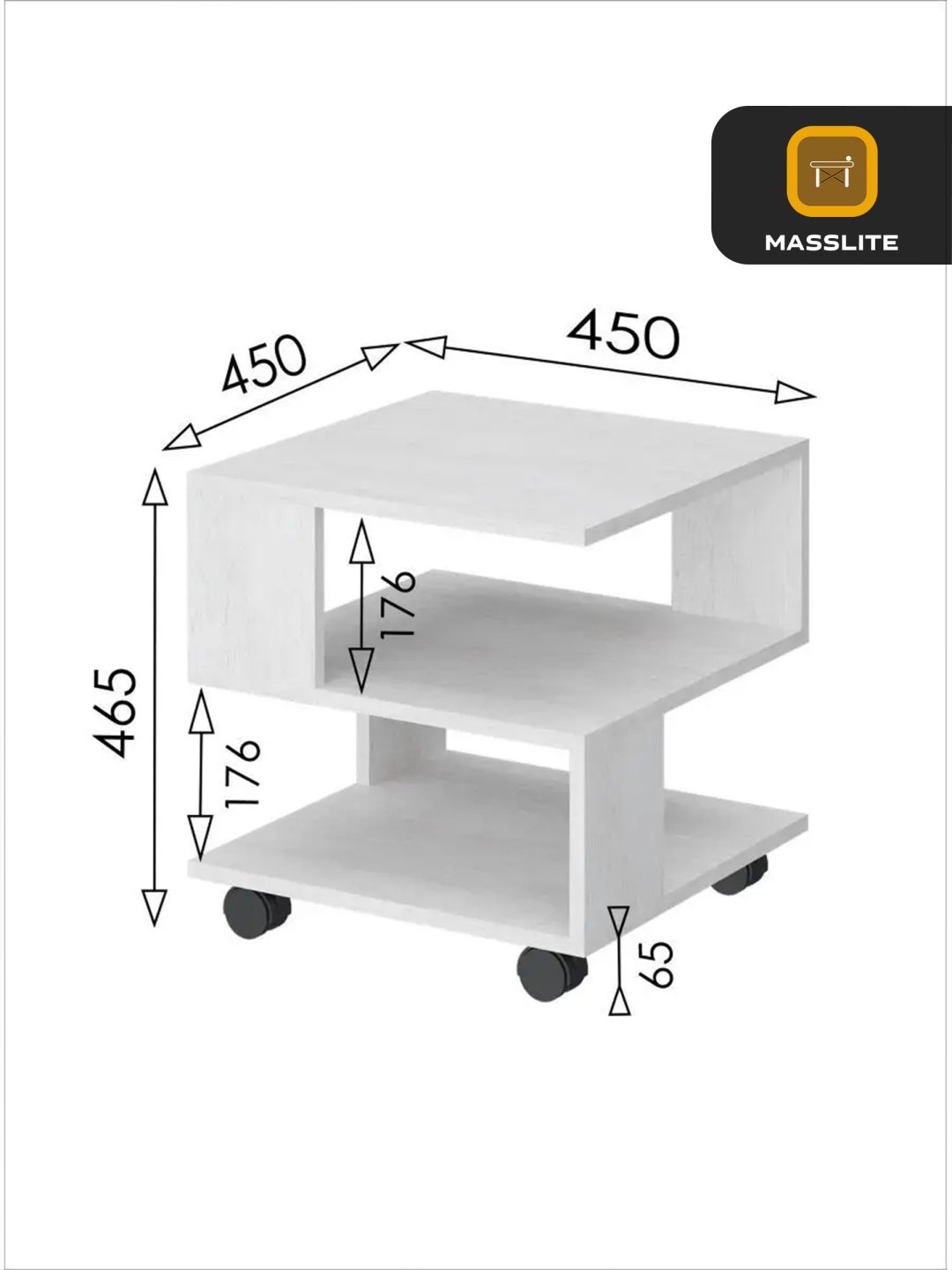 Журнальный столик MassLite DD-000818, 45x45x46.5 см, серый купить,NaN