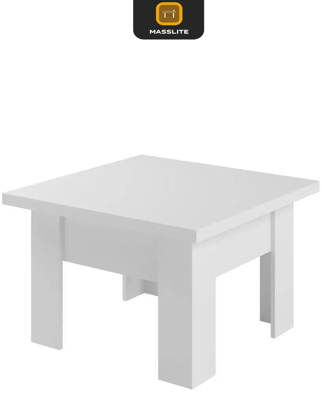 Журнальный столик MassLite Трансформер Элит AMI, 68x68x50 см, белый купить,NaN