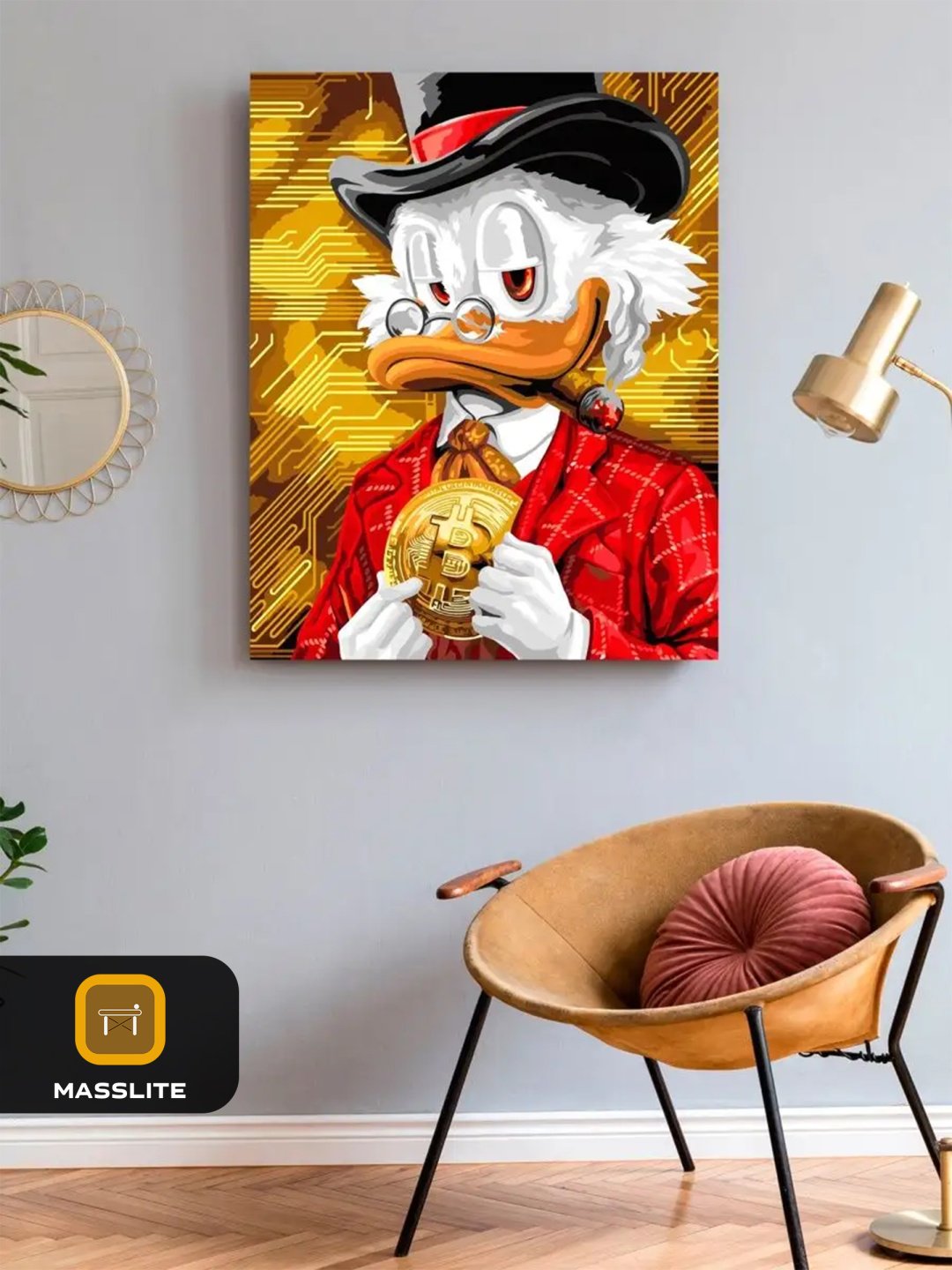 Картина MassLite Скрудж МакДак и биткоин холст на подрамнике 40x50 см купить,NaN